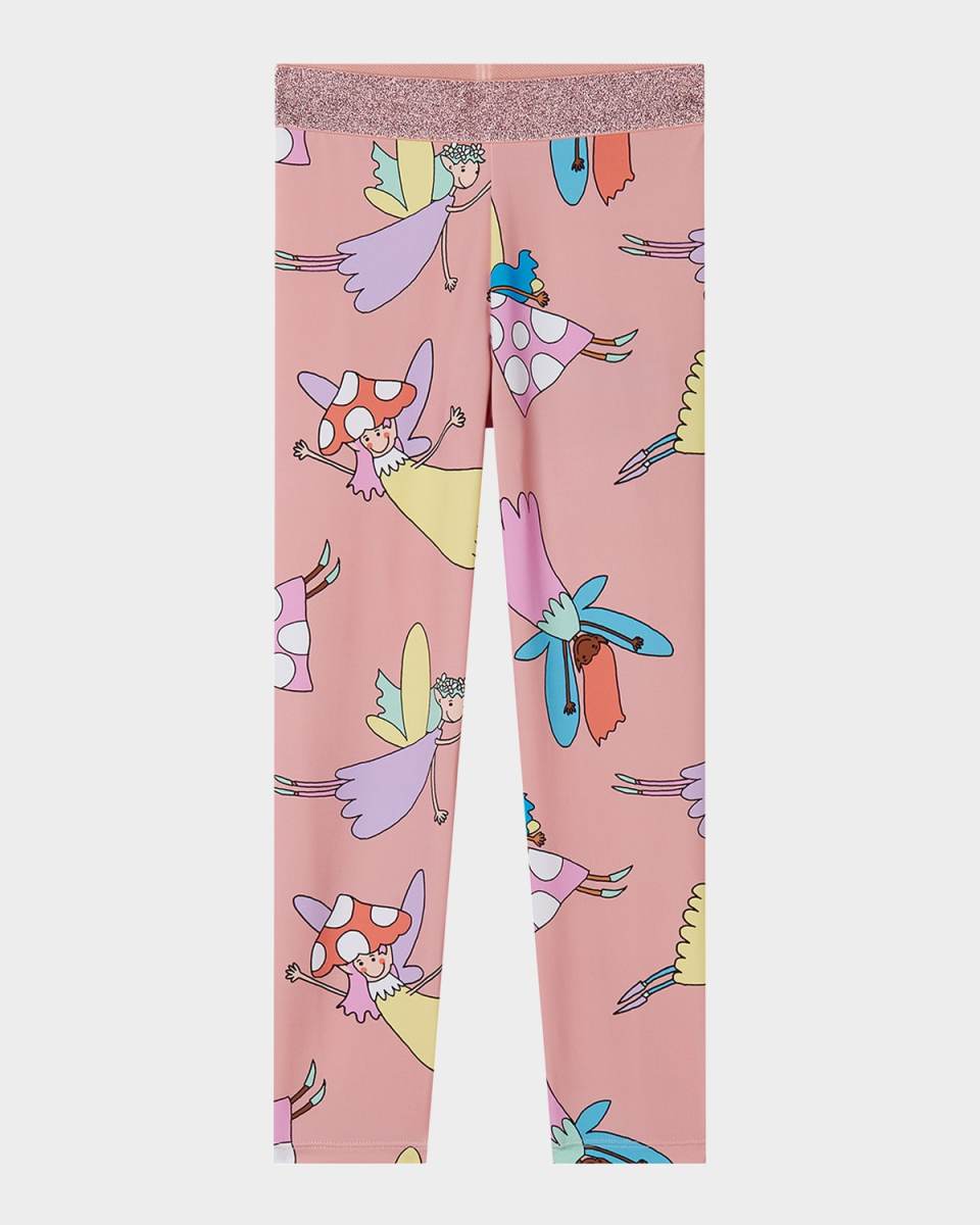 Girl's Fairies Printed Leggings, Size 4-10